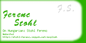 ferenc stohl business card